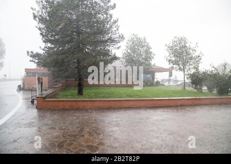 Autostrada del Brennero A22 Station Po est in Bagnolo San Vito, Lombardei, Italien. August 2019 © Wojciech Strozyk / Alamy Stock Photo Stockfoto