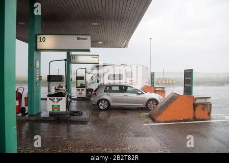 Autostrada del Brennero A22 Station Po est in Bagnolo San Vito, Lombardei, Italien. August 2019 © Wojciech Strozyk / Alamy Stock Photo Stockfoto