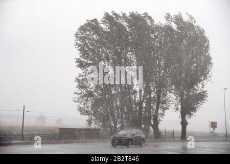 Autostrada del Brennero A22 Station Po est in Bagnolo San Vito, Lombardei, Italien. August 2019 © Wojciech Strozyk / Alamy Stock Photo Stockfoto