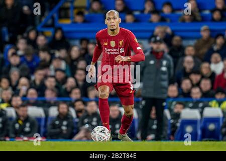 London, Großbritannien. März 2020. Fabinho von Liverpool beim FA-Cup-Spiel zwischen Chelsea und Liverpool an der Stamford Bridge, London, England am 3. März 2020. Foto von David Horn. Kredit: Prime Media Images/Alamy Live News Stockfoto