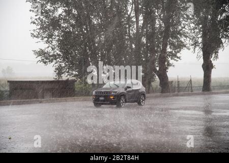 Autostrada del Brennero A22 Station Po est in Bagnolo San Vito, Lombardei, Italien. August 2019 © Wojciech Strozyk / Alamy Stock Photo Stockfoto