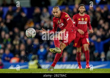 London, Großbritannien. März 2020. Fabinho von Liverpool beim FA-Cup-Spiel zwischen Chelsea und Liverpool an der Stamford Bridge, London, England am 3. März 2020. Foto von David Horn. Kredit: Prime Media Images/Alamy Live News Stockfoto