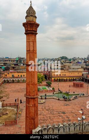 Fatehpuri-Masjid-Moschee, Chandni Chowk Basar, Old Delhi, Indien Stockfoto
