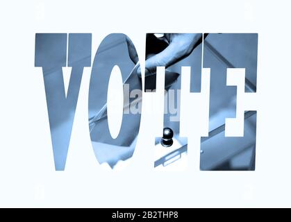 Abstrakte Wortwahl über weißen Hintergrund Stockfoto