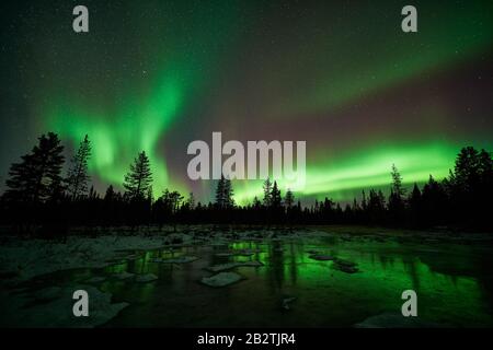 Nordlicht, Schwedisch-Lappland, Skandinavien Stockfoto