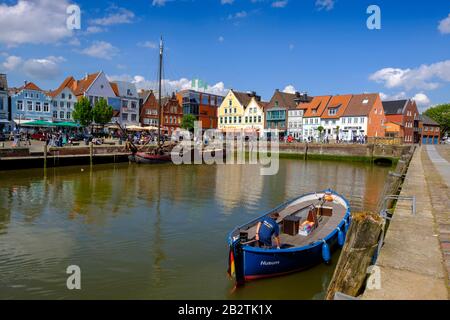 Hafen von Husum, Nordfriesland, Schleswig-Holstein, Deutschland Stockfoto