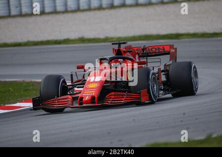 Charles Leclerc von der Scuderia Ferrari im Jahr 2020 F1 Wintertests auf dem Circuit de Catalunya, Montmelò, Spanien Stockfoto