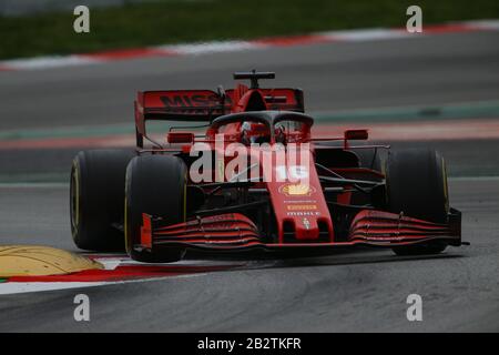 Charles Leclerc von der Scuderia Ferrari im Jahr 2020 F1 Wintertests auf dem Circuit de Catalunya, Montmelò, Spanien Stockfoto