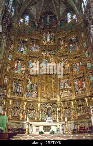 Nachtisch in Kathedrale, Toldeo, Spanien Stockfoto