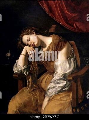 Artemisia Gentileschi - Conversione della Maddalena (Maria Maddalena penitente. Stockfoto