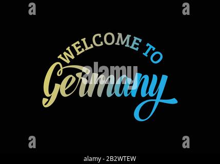 Willkommen Bei Deutschland Word Text Creative Font Design Illustration, Willkommensschild Stock Vektor