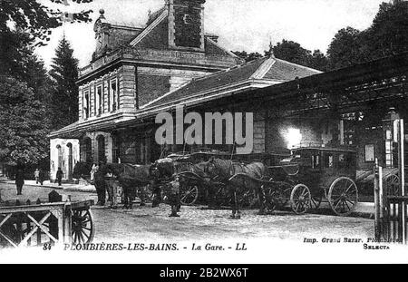 Gare-Plombières-les-Bains-CPancienne. Stockfoto