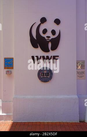 Washington, DC 21 FEB 2020 - Ansicht des Hauptquartiergebäudes des World Wildlife Fund (WWF) in Washington DC. Stockfoto