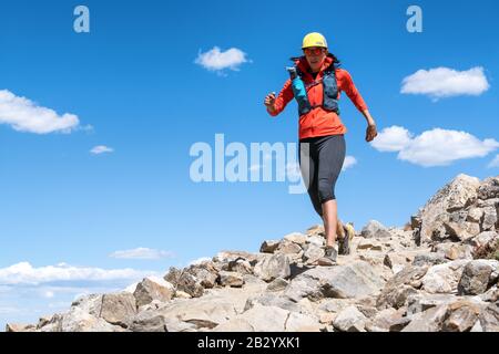 Trail Running bei Torreys und Grays Peaks in Colorado, USA Stockfoto