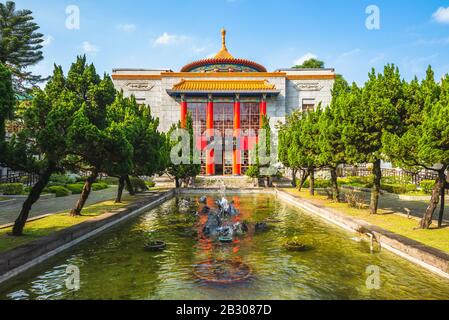 Kulturerbe in der Nanhai Academy, taipeh, taiwan. Die Übersetzung des chinesischen Textes lautet "Nanhai Art Forum". Stockfoto