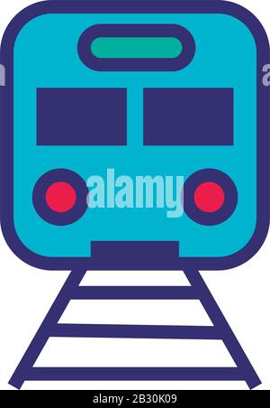 U-Bahn-Transportlinie und Füllstyle-Symbol Stock Vektor