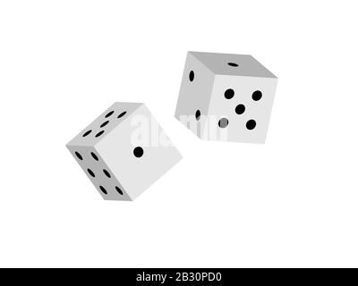 Würfel, Spiel, Casino-Symbol. Vektorgrafiken. Glücksspiel. Stock Vektor