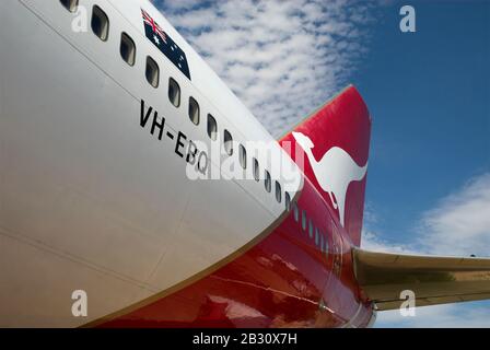 Boeing 747 im Qantas Founders' Museum, Longreach, Queensland, Australien Stockfoto