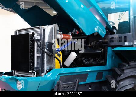 Service für die Reparatur und Wartung von Landmaschinen Stockfoto