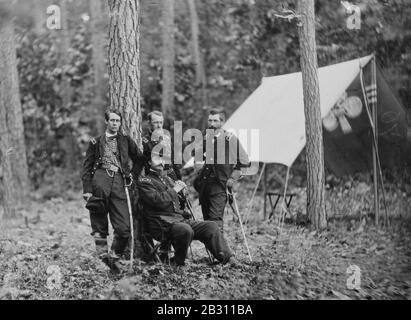 General Winfield S. Hancock und Generäle Francis C. Barlow, David B. Birney, John Gibbon. Stockfoto