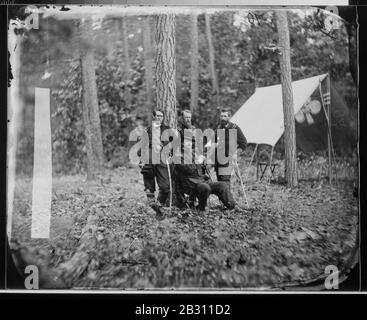 General Winfield S. Hancock und General Francis C. Barlow, David B. Birney, John Gibbon. (3995276427). Stockfoto