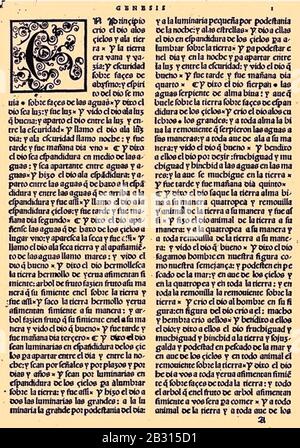 Genesis ferrara bibel. Stockfoto