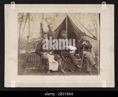 Gen'l Sykes und Mitarbeiter, in der Nähe von Richmond, Juni, im Jahr 1862 Stockfoto