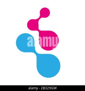 Symbol für Molekularvektor. Molekularzeichen in flacher Form. EPS 10. Stock Vektor