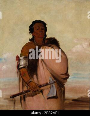 George Catlin - Ah'-sho-cole, Rotten Foot, A Notierter Krieger Stockfoto