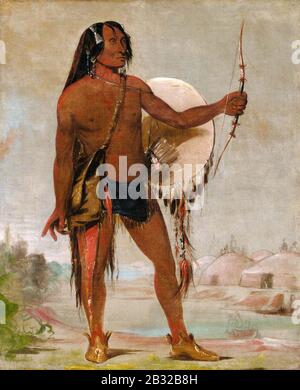 George Catlin - E'e-a-chín-che-a, Red Thunder, Son of Black Mokassin Stockfoto