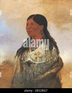 George Catlin - Hón-je-a-pút-o, Ehefrau des Bärenfängers Stockfoto