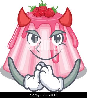 Devil Strawberry Jelly Cartoon im Charakterdesign Stock Vektor