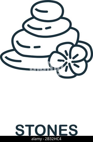 Stone Icon aus der Spa Therapy Kollektion. Einfaches Linienelement Stones Symbol für Vorlagen, Webdesign und Infografiken Stock Vektor