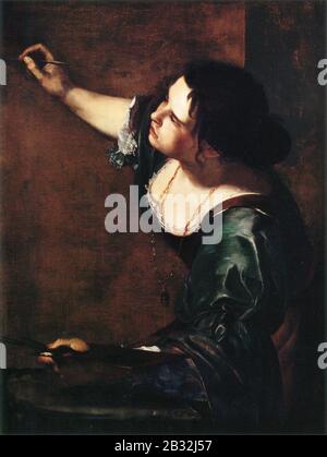 Selbstporträt als Allegorie Der Malerei von Artemisia Gentileschi. Stockfoto