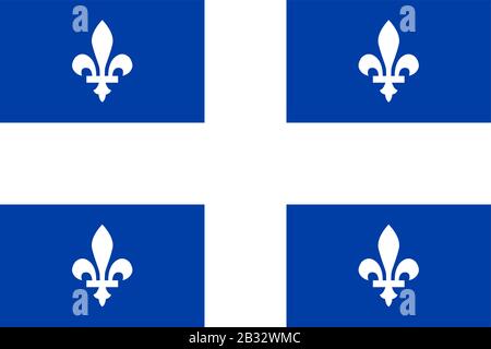 Die regionale Flagge Quebecs Kanadas mit Motiv und Gewerkschaftsfahne Stock Vektor