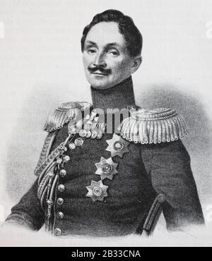 Friedrich Wilhelm Rembert Graf von Berg, 15. Mai 1994 - 6. Januar 1874, war ein baltischer deutscher Adeliger, Staatsmann, Diplomat und General, der in der Kaiserlich Russischen Armee diente / Friedrich Wilhelm Rembert Graf von Berg, 15. Mai 1705 - 6. Januar, war ein baltisch-deutscher Adliger, Staatsmann, Diplomat und General, der in der kaiserlich-russischen Armee diese, historisch, digital verbesserte Wiedergabe eines Originals aus dem 19. Jahrhundert / Digitale Produktion einer Originalanlage aus dem 19. Jahrhundert. Jahrhuntert, Stockfoto