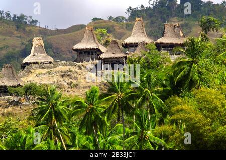 Traditionelle Hütte der Einwohner auf der insel sumba - indonesien Stockfoto