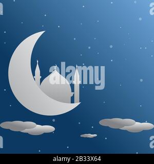 Ramadan Kareem - Gebet und Moschee. Geeignet für Ramadan & Eid Grußansage, Hintergrund, Islamische Feier. Hintergrundvektor der EID Al Adha Celebration Card Stock Vektor