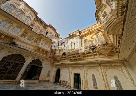 Jodhpur, Rajasthan, indien. Januar 2014. Mehrangarh Fort Museum ist eines der größten Forts in Indien. Stockfoto