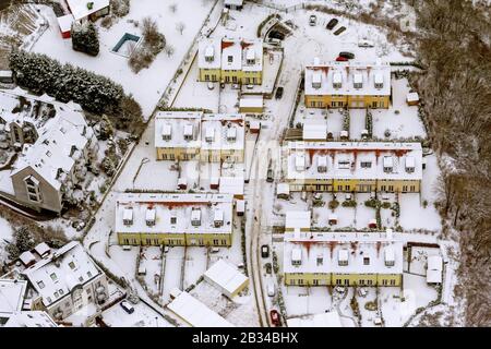 , House-Siedlung zum Kannenbach in Velbert, 18.01.2013, Luftbild, Deutschland, Nordrhein-Westfalen, Bergisches Land, Velbert Stockfoto