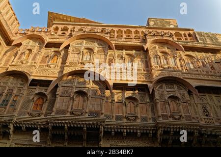 Jodhpur, Rajasthan, indien. Januar 2014. Mehrangarh Fort Museum ist eines der größten Forts in Indien. Stockfoto