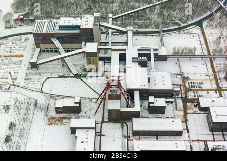 Kokerei und Zeche Zollverein im Winter, 18.01.2013, Luftbild, Deutschland, Nordrhein-Westfalen, Ruhrgebiet, Essen Stockfoto