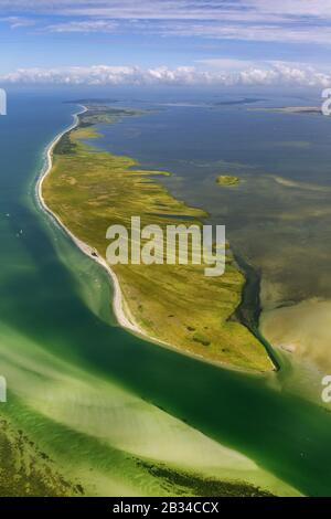 Landschaft der Ostseeküste der Insel Hiddensee bei Klausdorf, 09.08.2012, Luftaufnahme, Deutschland, Mecklenburg-Vorpommern, Klausdorf Stockfoto