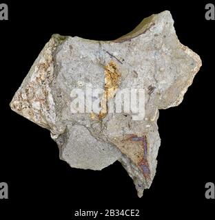 Ein zerbrochenes Stück einer alten Betonwand ist ähnlich geformt wie eine Karte der USA Stockfoto