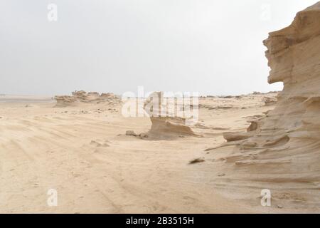 Fossile Dünen in Abu Dhabi.Vae. Stockfoto