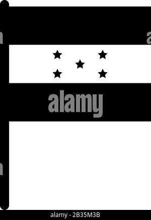 Flaggensymbol von Honduras in Vektor auf weißem Hintergrund dargestellt Stock Vektor