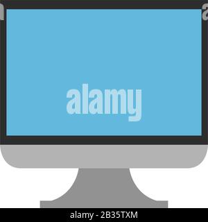 Symbol des Computermonitors in Vektor auf weißem Hintergrund dargestellt Stock Vektor