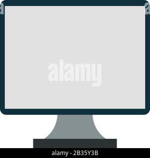 Symbol des Computermonitors in Vektor auf weißem Hintergrund dargestellt Stock Vektor