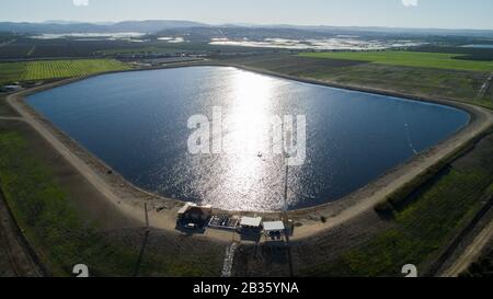 Teiche mit Kläranlagen - Israel Stockfoto