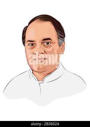 Rajiv Gandhi. 6. Premierminister Indiens. Stock Vektor